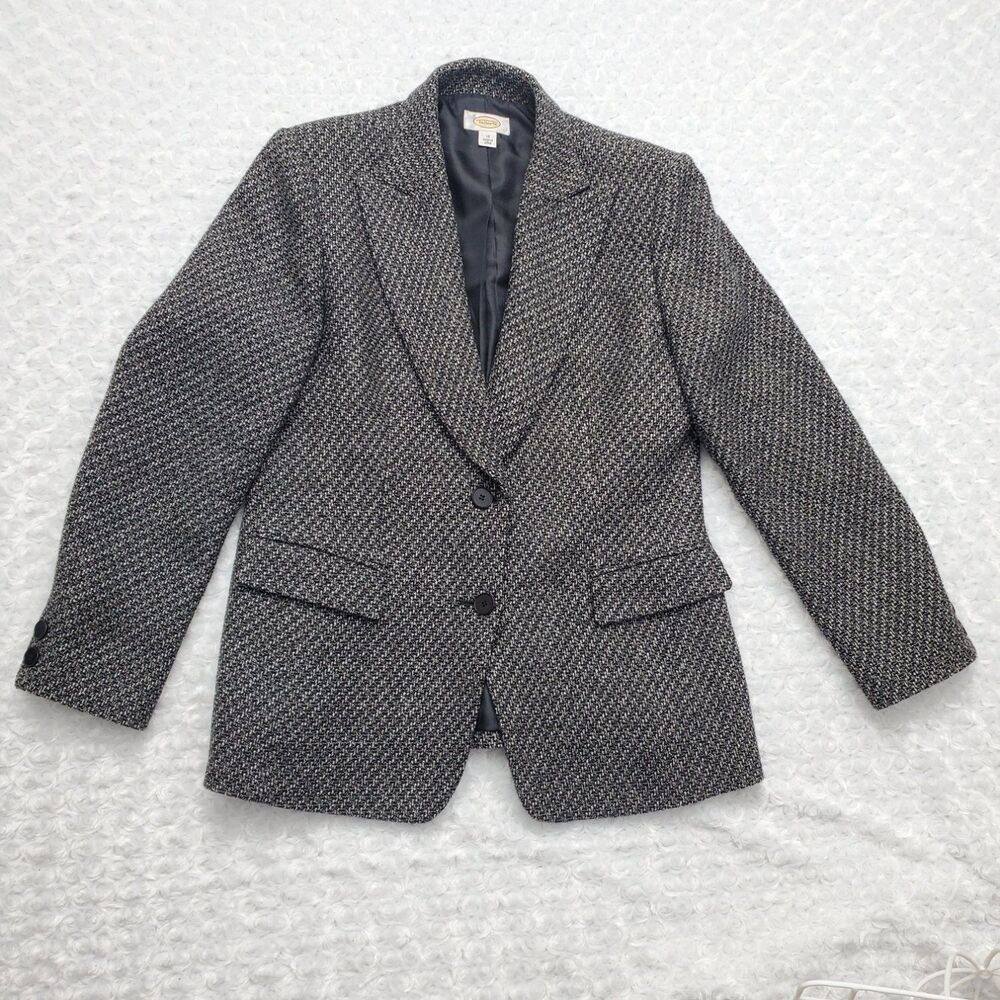 Talbots VTG Womens Tweed Blazer Jacket Size 14 Multicolor Shell: Notched Lapel
